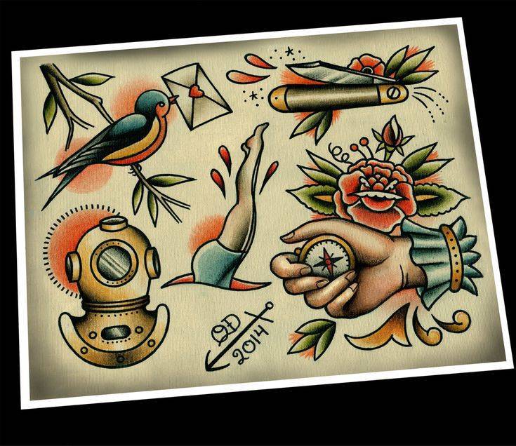 Тату олдскул - самые популярные татуировки в стиле олдскул