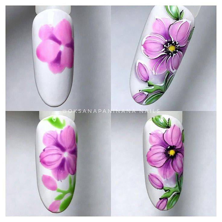 Мастер-классы исполнения рисунка орхидеи на ногтях: рисование цветов пошагово