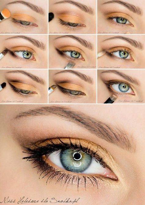 Создание красивого дневнго макияжа для зеленых глаз