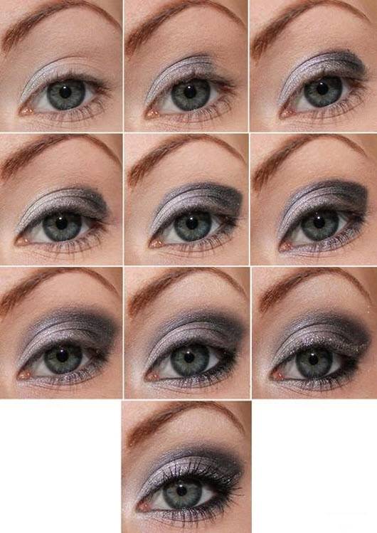 Как сделать вечерний макияж для серых глаз