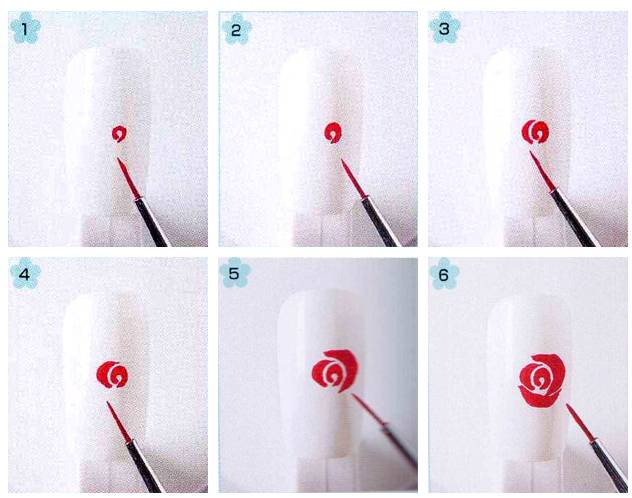 Как на ногтях рисовать розочку на ногтях