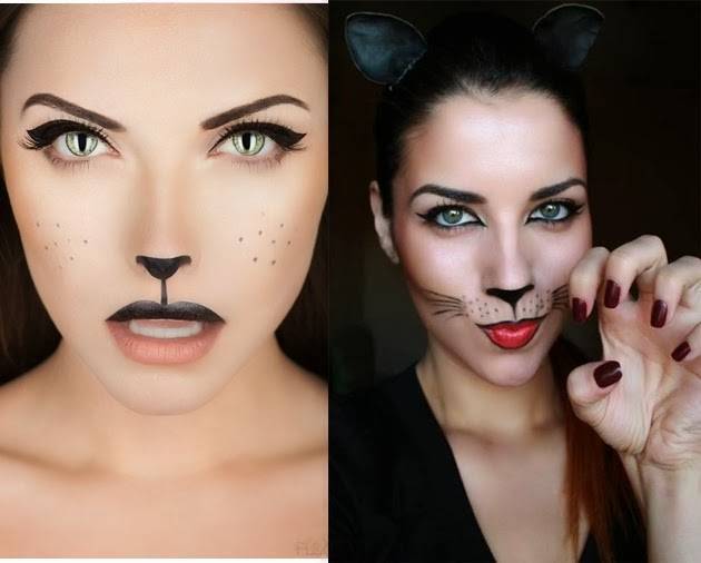 Как сделать макияж кошки на хэллоуин
