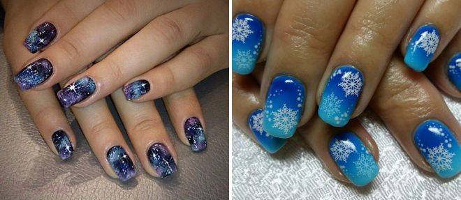 Дизайн ногтей “снежинки”