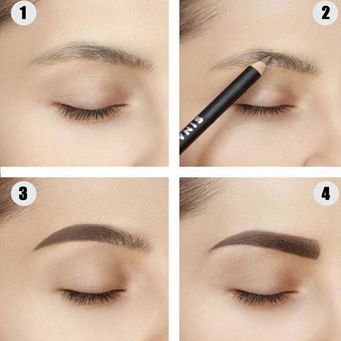 Пошаговая инструкция с фото, как правильно красить брови карандашом