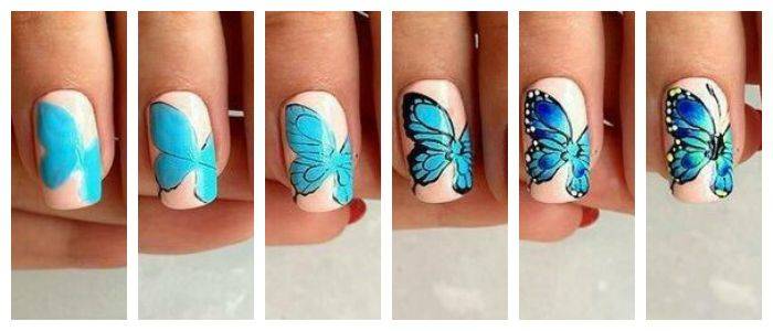 50 идей, как нарисовать бабочки на ногтях
