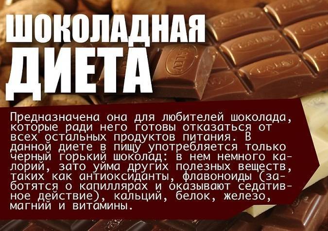 Меню и особенности шоколадной диеты