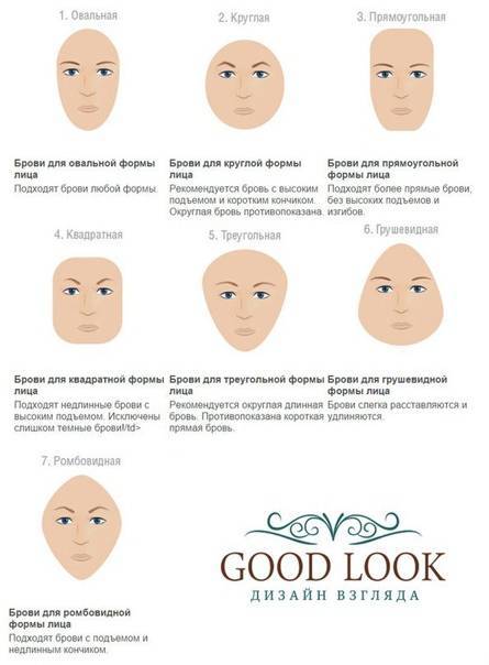 Как подобрать или изменить изгиб бровей по форме лица