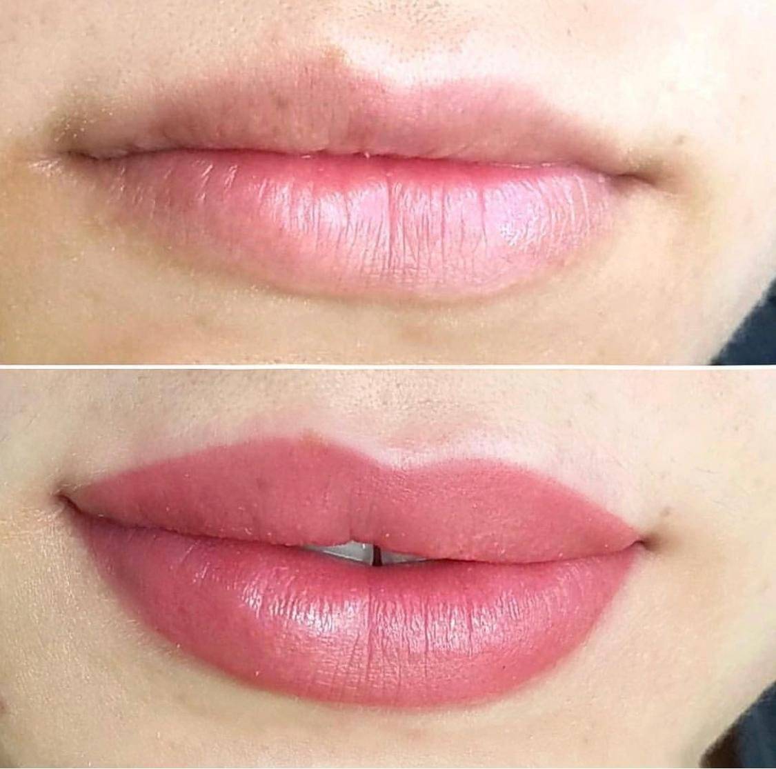 Акварельные губы: перманентный макияж - техника, фото до и после