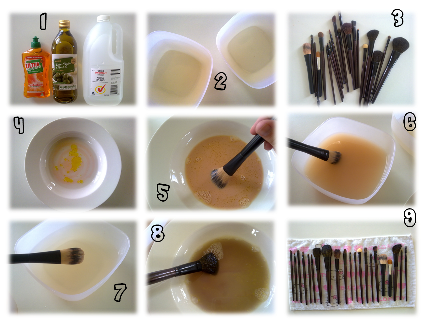 Очищение и уход за спонжами и кисточками для макияжа в домашних условиях