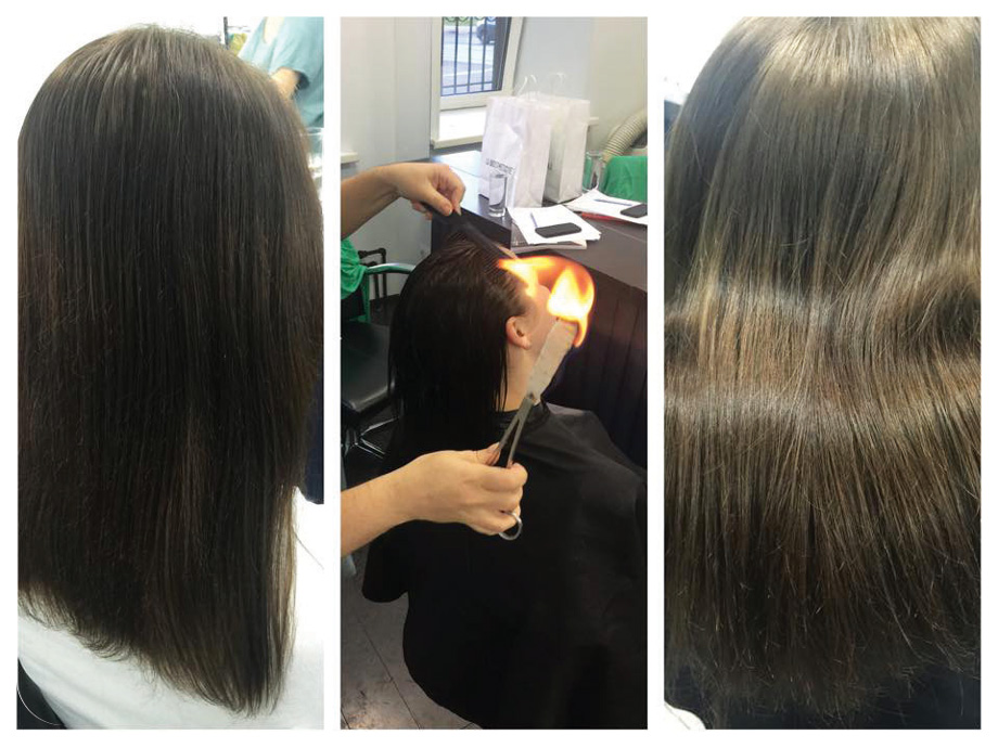 Пирофорез(обжиг волос открытым огнем) — отзывы, фото до и после, видео