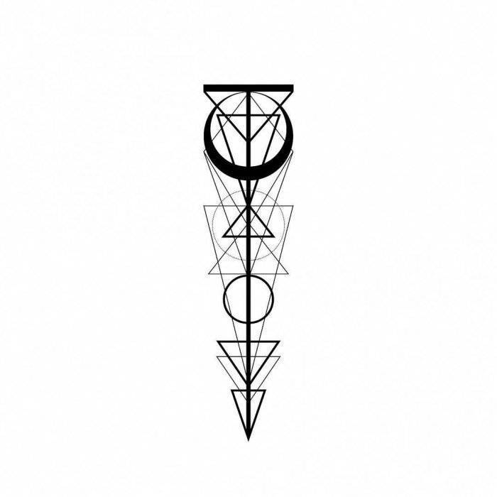 Татуировка треугольник - значение для мужчин и девушек, места расположения (на руке, запястье, шее), эскизы, фото