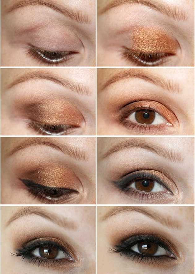 Как красиво накрасить глаза тенями: пошаговая инструкция для начинающих, как поэтапно нанести макияж, и какие оттенки зеленого и коричневого выбрать?
