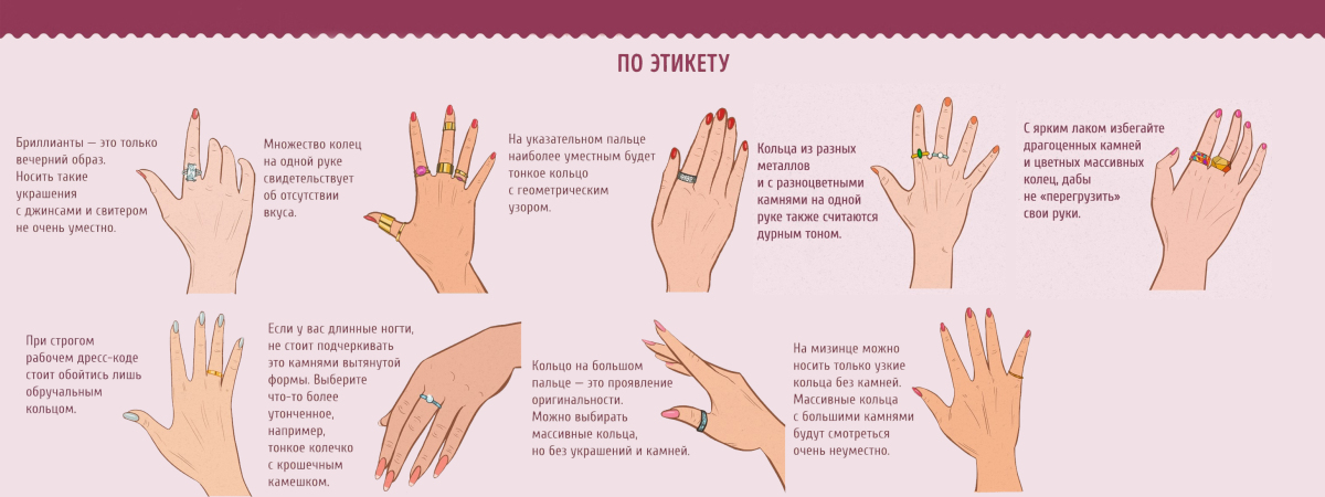 Значение колец на пальцах у женщин: способы правильного ношения перстней у девушек
