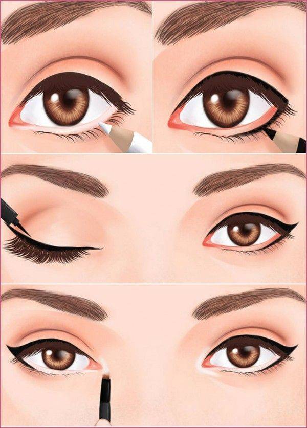 Макияж для увеличения глаз пошагово (фото). макияж для карих глаз для увеличения глаз