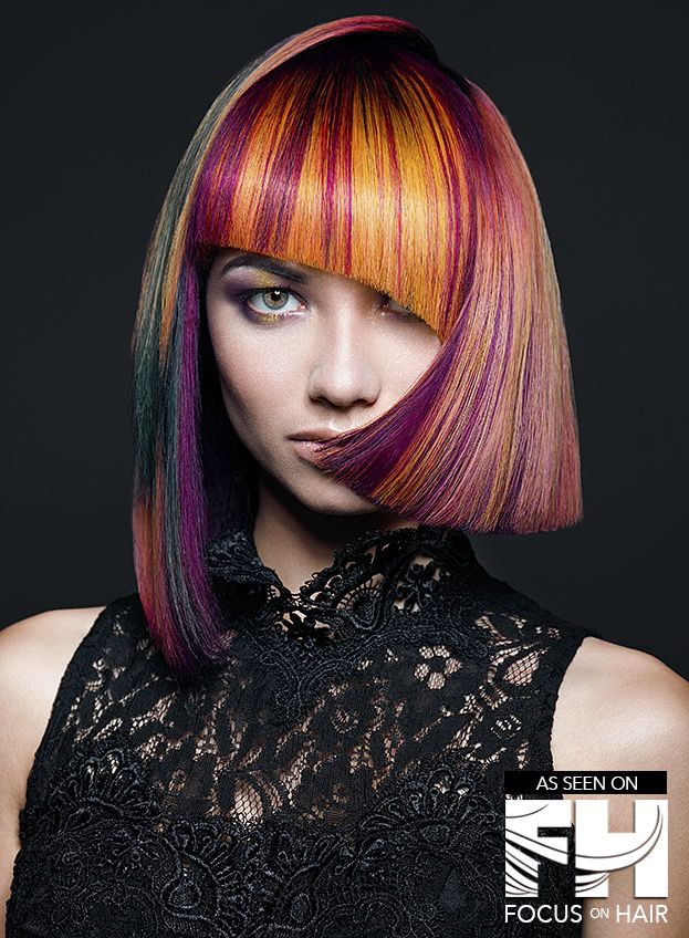 Цветное, яркое, радужное окрашивание волос: виды и техники разноцветной покраски на темные, светлые волосы, чем красят волосы в яркие цвета, фото