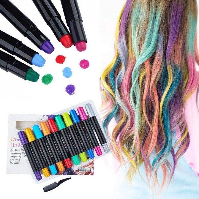 » новый тренд: красим волосы цветными мелками