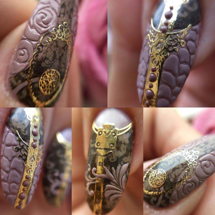 Дизайн ногтей с текстоне
