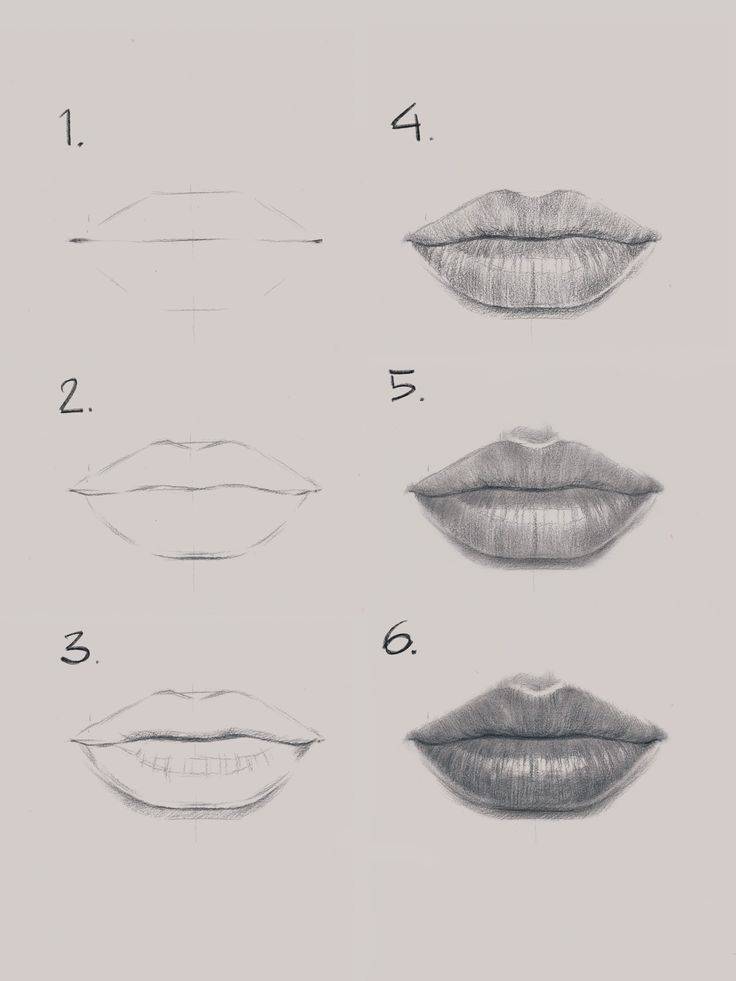 Как нарисовать губы карандашом: поэтапный мастер-класс для начинающих по созданию женский и мужских губ своими руками