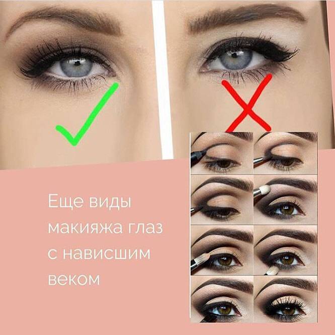 Особенности макияжа для опущенных глаз