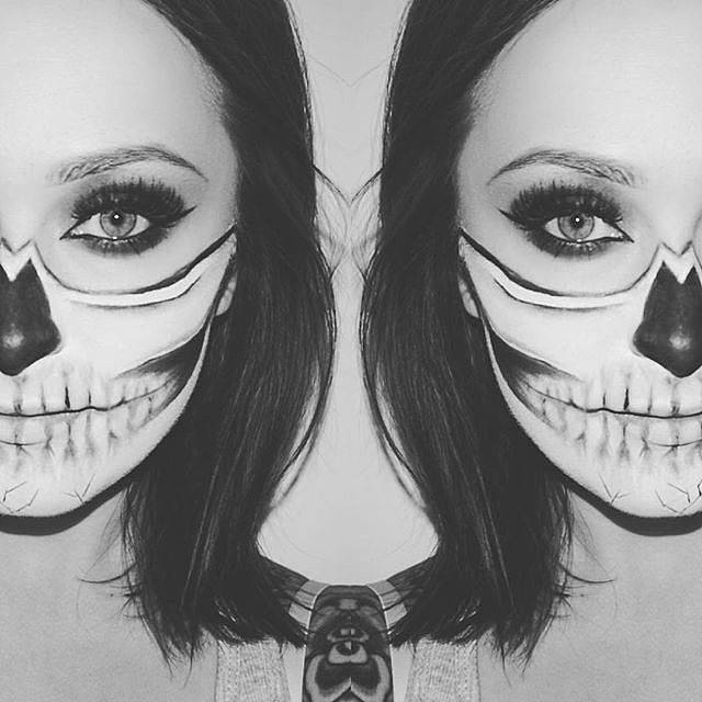 Макияж скелета на Хэллоуин, создаем makeup skeleton
