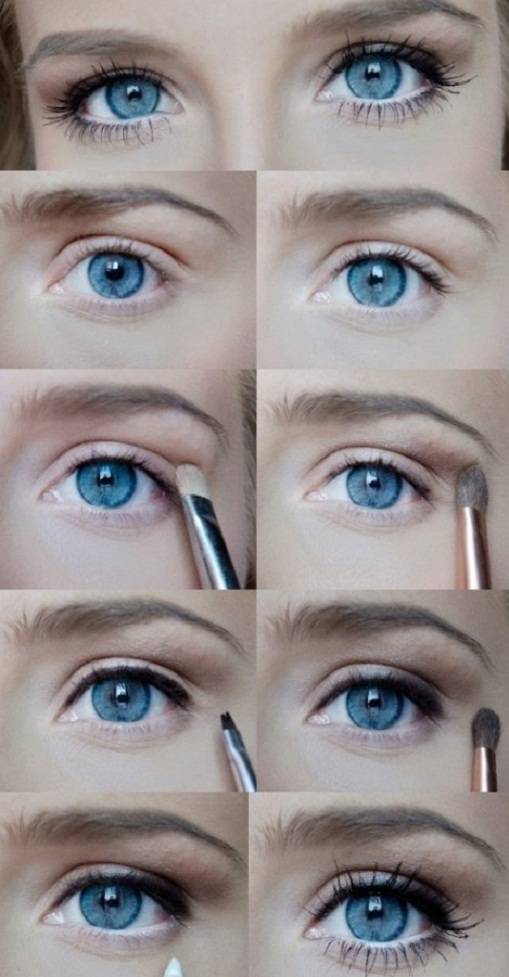 Варианты повседневного макияжа для серо-голубых глаз