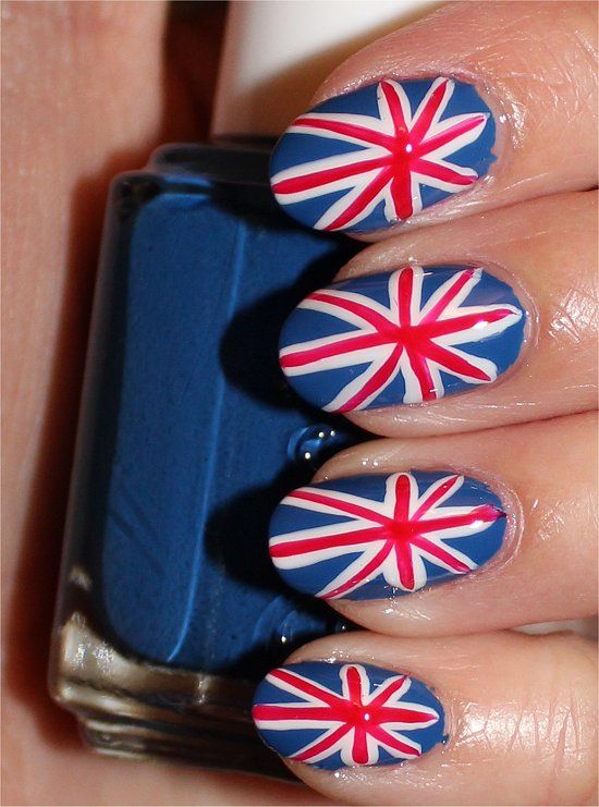 Маникюр с британским флагом на ногтях: фото и видео дизайна в английском стиле
