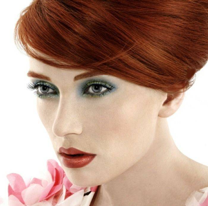 Гармоничный макияж глаз для рыжих волос — как подобрать оттенки?