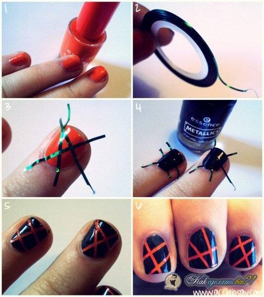 Клеящиеся ленты для дизайна ногтей