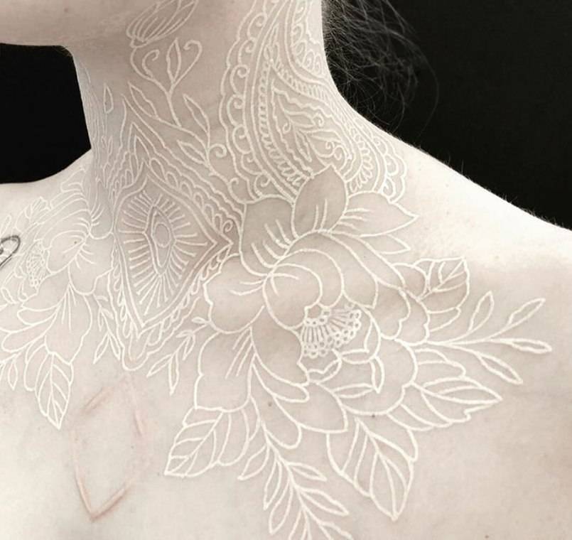 Белые тату- оригинальное body украшение