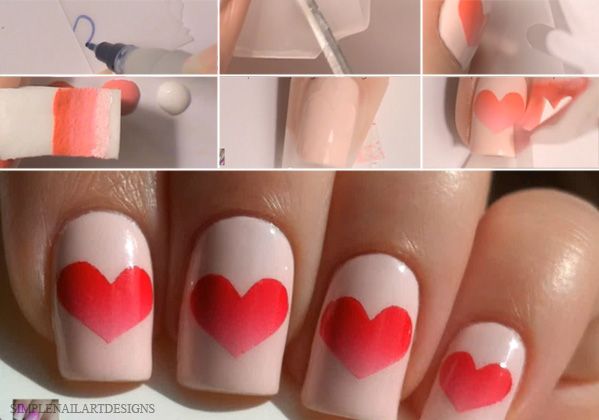 Маникюр с сердечками на ногтях ко дню святого валентина + 60 фото, видео и фото уроки | ноготок, рисунки на ногтях