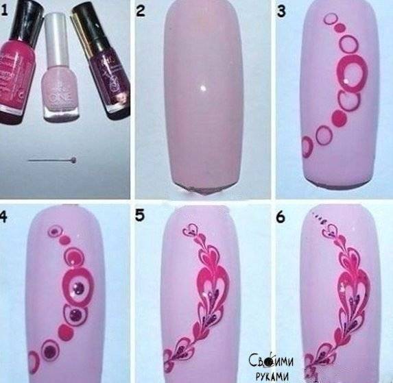 Как создать рисунок на ногтях с помощью иголки