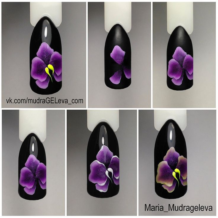 Дизайн ногтей орхидея пошагово