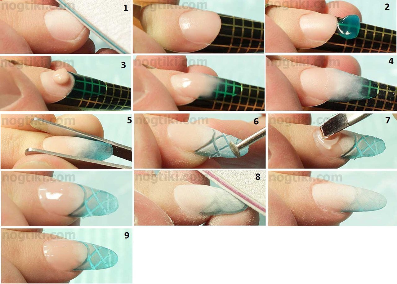 Как сделать коррекцию наращенных гелем ногтей