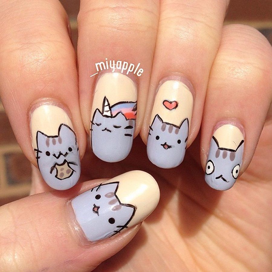Маникюр с кошками: 100 фото примеров красивых рисунков на ногтях
