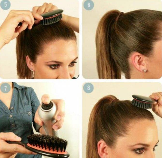Как сделать хвост с начёсом за 5 минут
