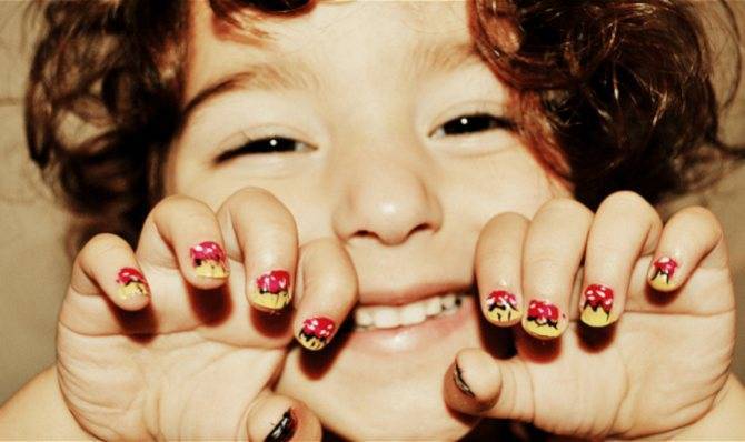 Красота коротких детских ногтей: особенности и дизайн маникюра
