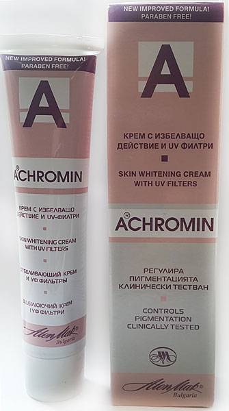 Ахромин (achromin anti pigment classik): отбеливающий крем от пигментных пятен с уф фильтрами, инструкция по применению, отзывы