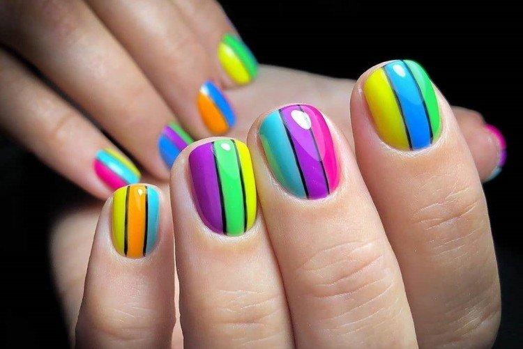Дизайн ногтей цветами радуги: 70 идей радужного маникюра
