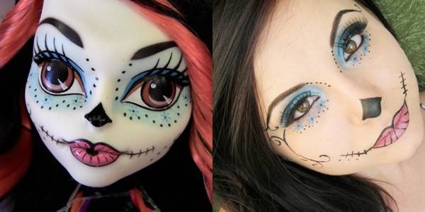 Яркий макияж куклы монстер хай (monster high) на хэллоуин: урок с пошаговыми фото