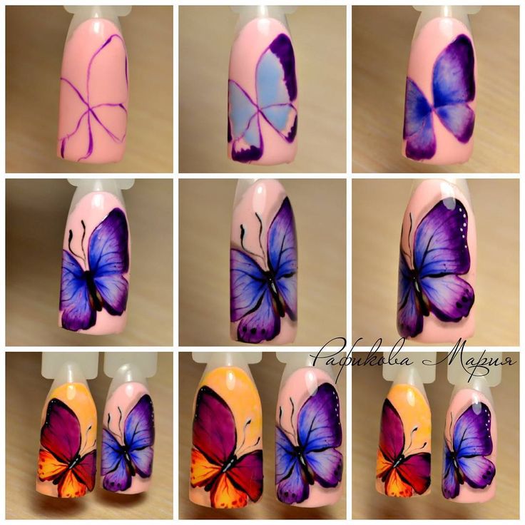 Бабочки на ногтях: 100+ фото идей рисунков и вариантов дизайна