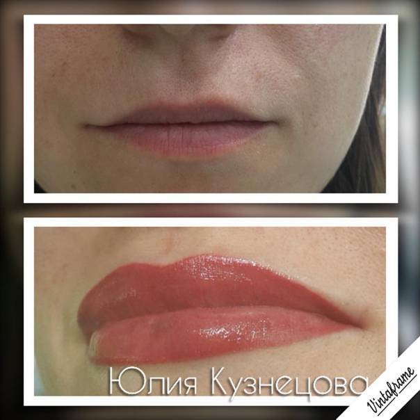 Перманентный макияж губ до и после заживления по дням фото