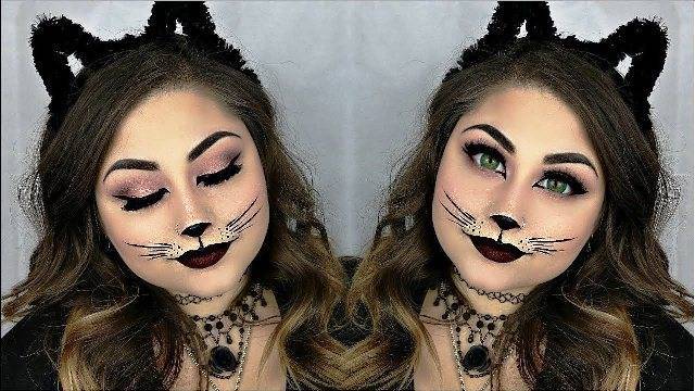 Как сделать макияж кошки на хэллоуин своими руками