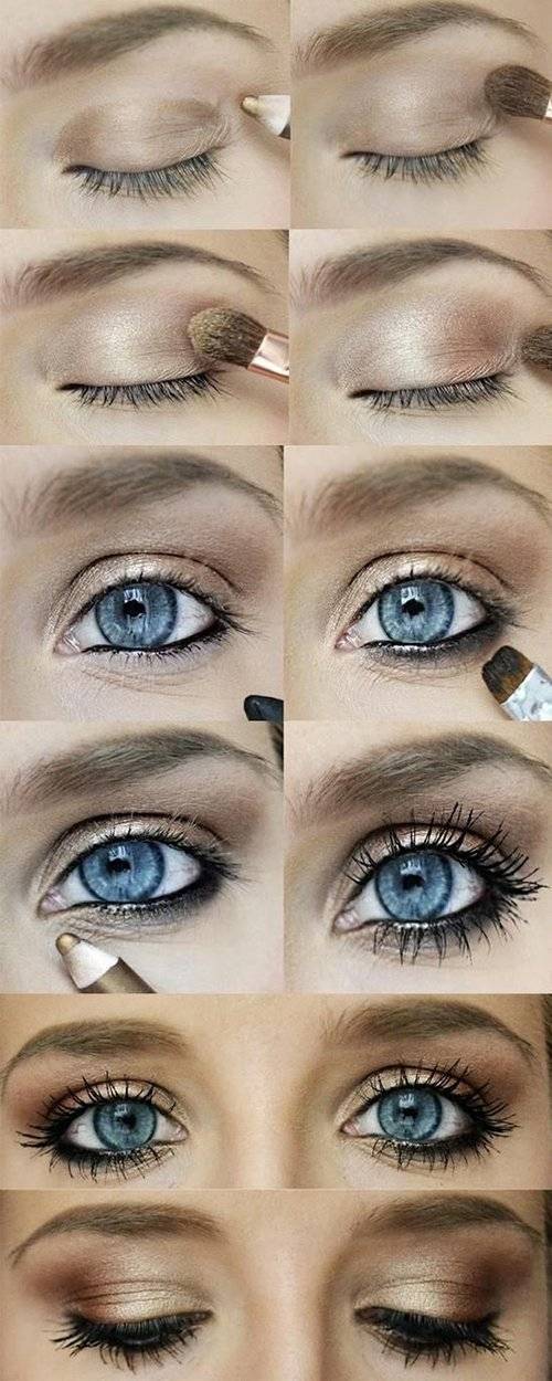 Макияж для голубых глаз: пошаговые уроки (60 фото)