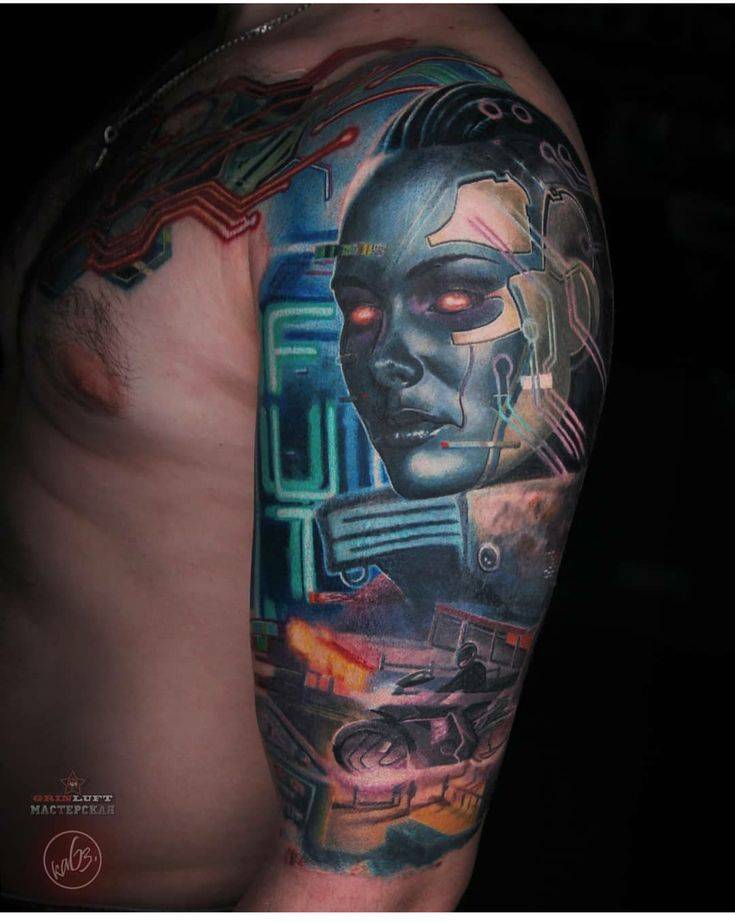 Тату в стиле киберпанк: постиндустриальная эпоха в нательной живописи. тату киберпанк – изображения «из будущего тату в стиле киберпанк