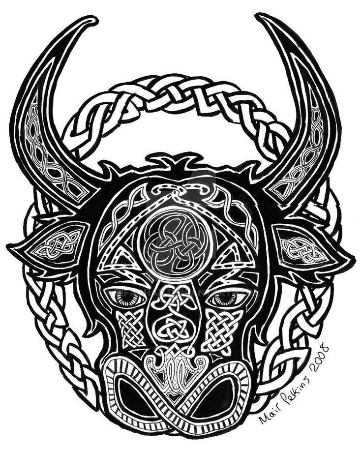 Кельтский бык тату