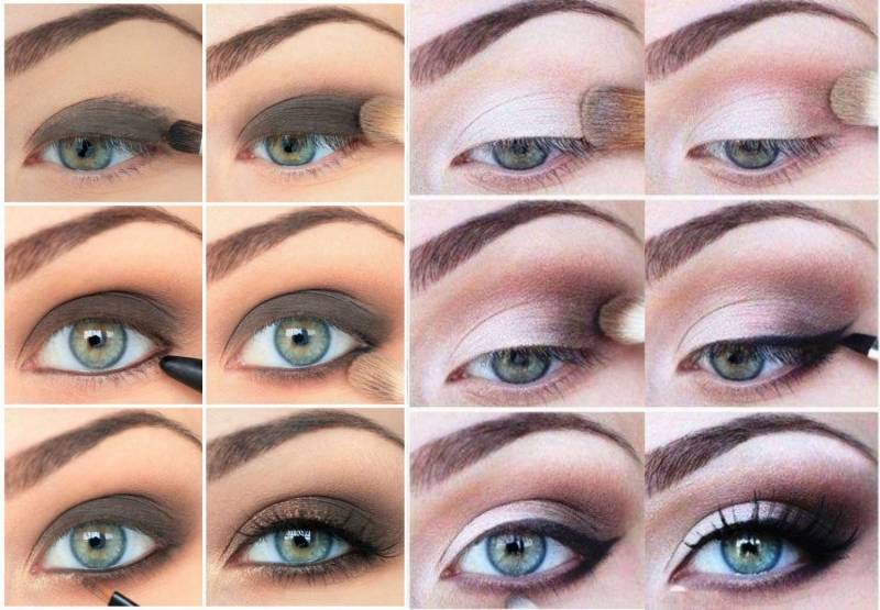 Идеи дневного макияжа для серо-голубых глаз