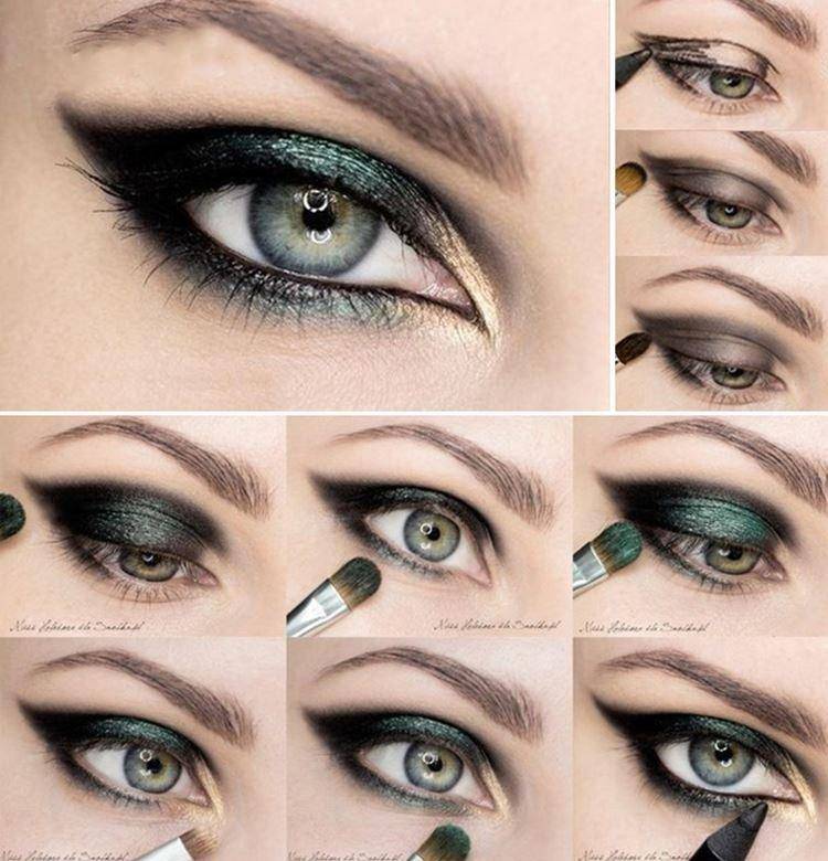 Вечерний макияж для зеленых глаз: пошаговое фото с описанием