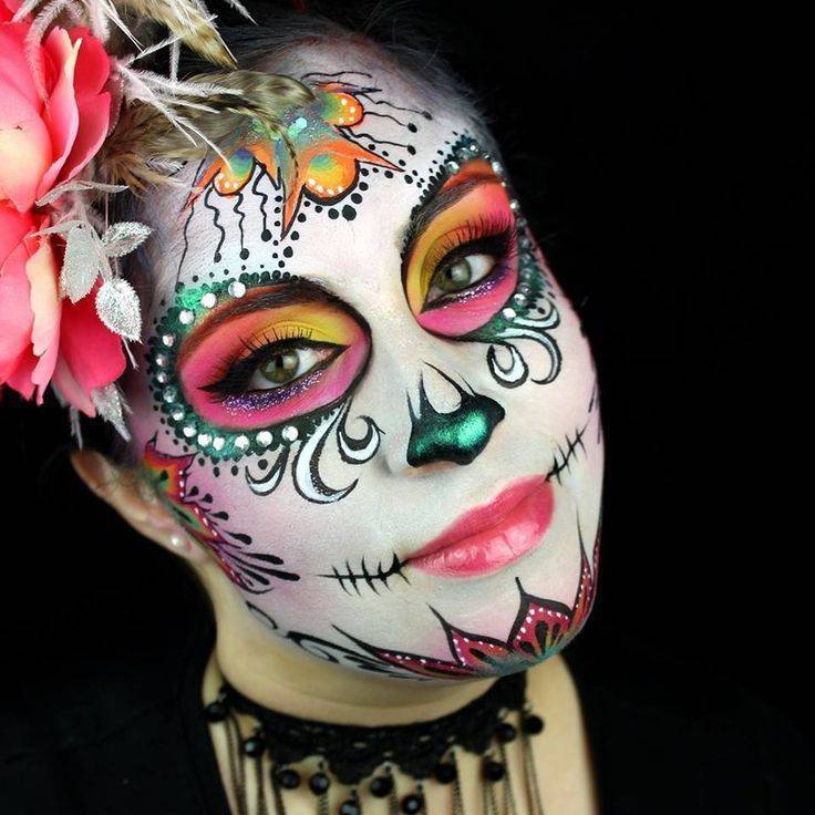 Макияж скелета на хэллоуин для девушки - идеи образов с фото