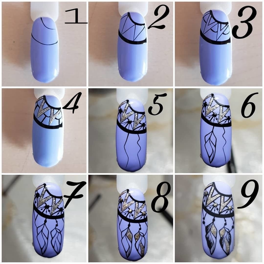 Пошаговая инструкция для начинающих: рисуем вензеля на ногтях
