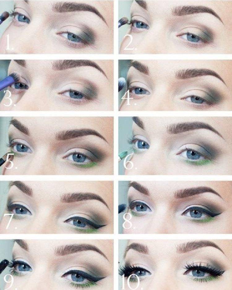 Красивый пошаговый макияж для карих глаз: подробные фото и видео